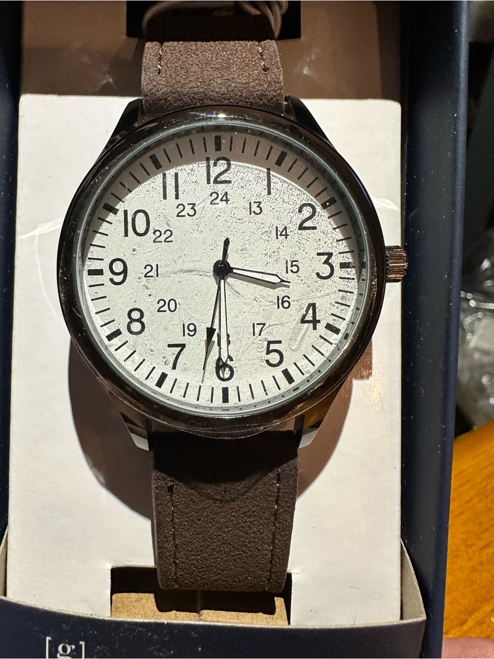George Brown Strap Men's Analog Watch with Light Dial